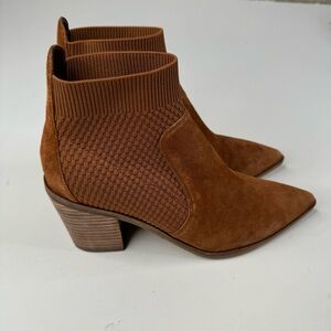 Cole Haan Maggie Brown Ankle Boots with Suede Material and Pointed Toe Design